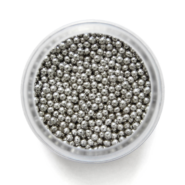 Cukrowe perełki dekoracyjne 100 g 4 mm, srebrne