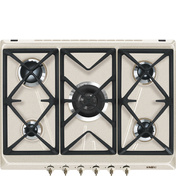 Smeg - Płyta gazowa, 70 cm, Coloniale Coloniale Srv876Avogh2 Jasny brąz (pokrętła w kolorze mosiężnym)