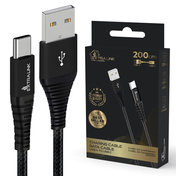 Extralink Smart Life Braided 15w Usb Type-a to Type-c 2m Czarny | Kabel Usb | 5v 3a