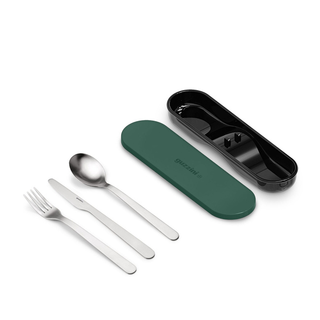 lunch boxy ze sztućcami do użytku podróżnego szmaragdowy - Guzzini
