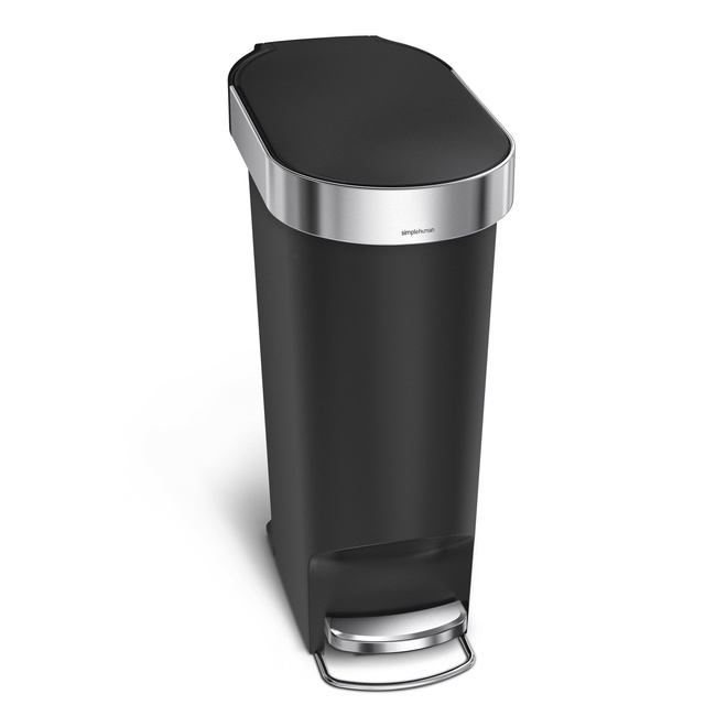 Kosz pedałowy Simplehuman Slim CW1390, 40 l, wąski, czarny, z tworzywa
