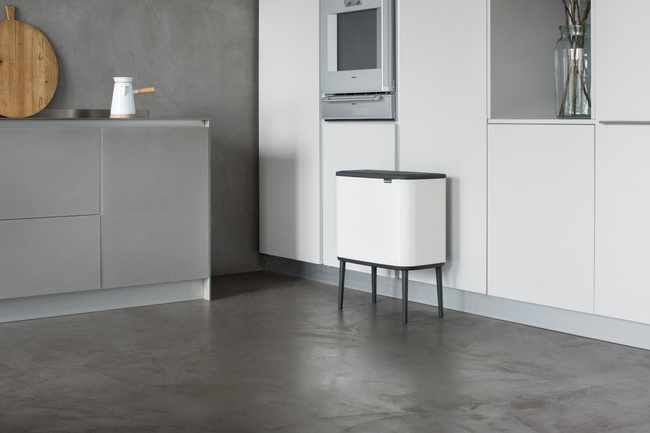 Kosz do segregacji Brabantia Bo Touch Bin 3 x 11 l, biały, trzykomorowy