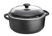 Garnek żeliwny ze szklaną pokrywą - 4 ltr, Czarny - Skeppshult