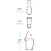 Kosz pedałowy Simplehuman Slim CW1390, 40 l, wąski, czarny, z tworzywa