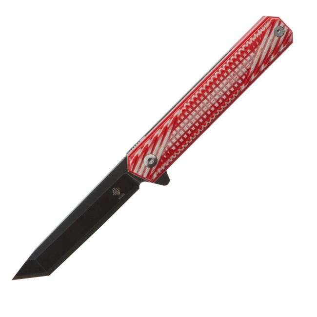 Nóż składany Womsi Wolf Tanto, laminat S90V i 420, ostrze 8 cm, rękojeść G10 czerwono-biała