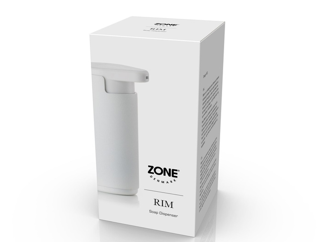 Dozownik do mydła Zone Denmark Rim 200 ml, aluminium, biały