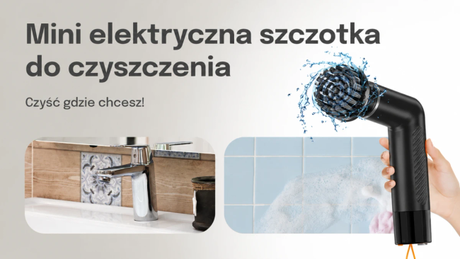 Extralink Powerlink | Szczotka z Wymiennymi Końcówkami | Wbudowany Akumulator, Czarna