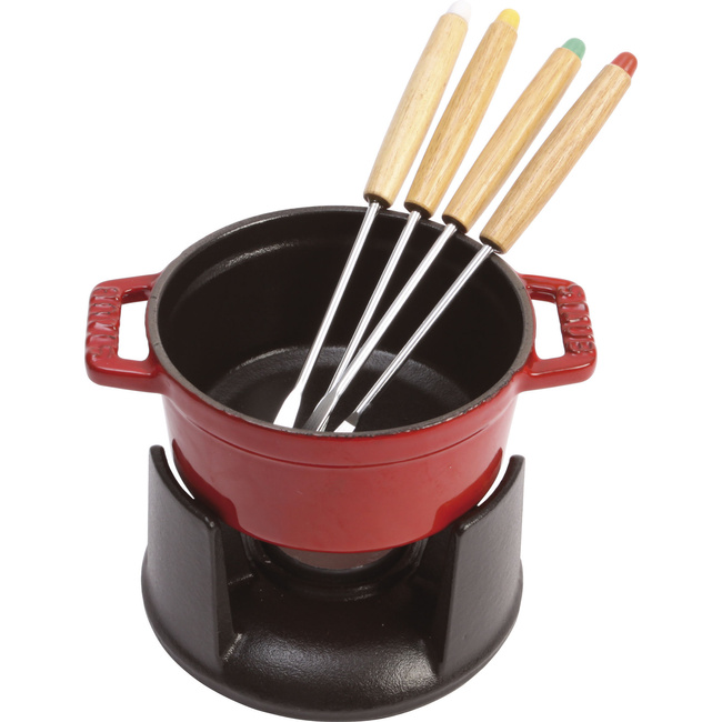 Mini Zestaw do Fondue 10 cm, Czerwony - Staub