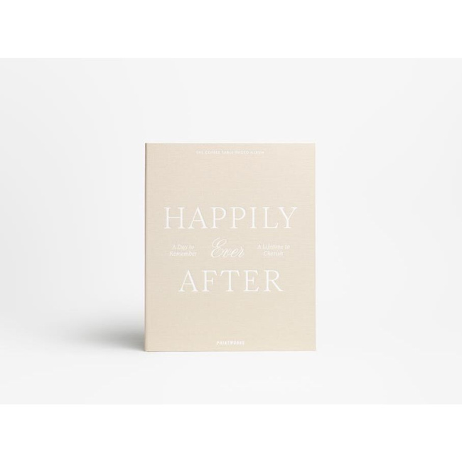 Album ślubny Printworks Happily Ever After L, beżowa tkanina, białe karty