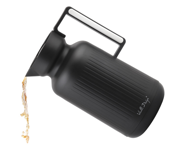 Termos Z Wkładem Szklanym Lungo 1L Czarny 9262 - Vialli Design