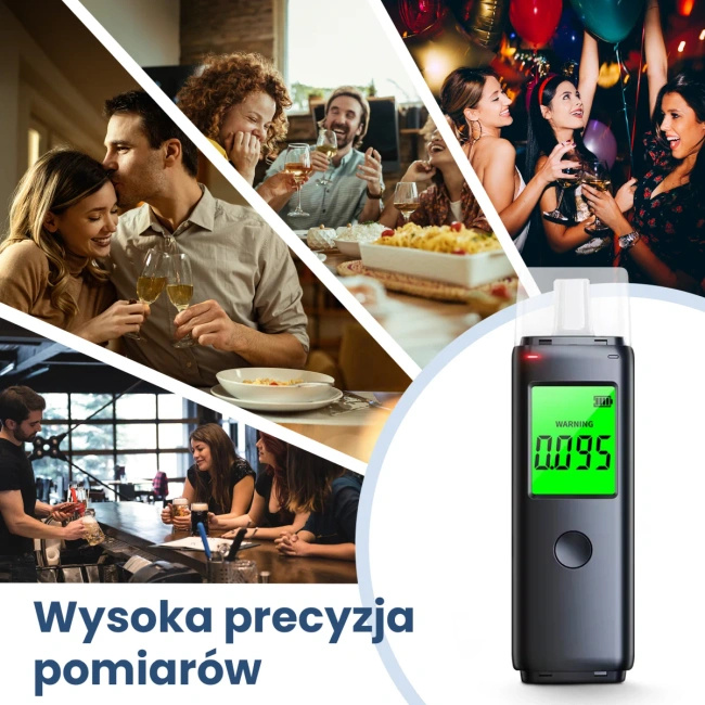 Alkomat Extralink Alkologic PO-01 z sensorem półprzewodnikowym i akumulatorem