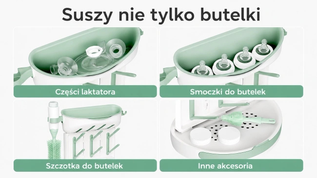 Suszarka do butelek Momcozy DK01 na 18 butelek z regulowanymi kołkami