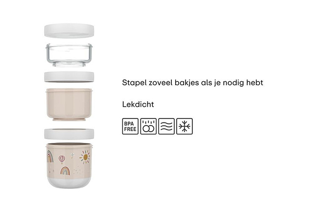 Pojemnik na przekąski piętrowalny Mio 3-częściowy Little farm 108034065399