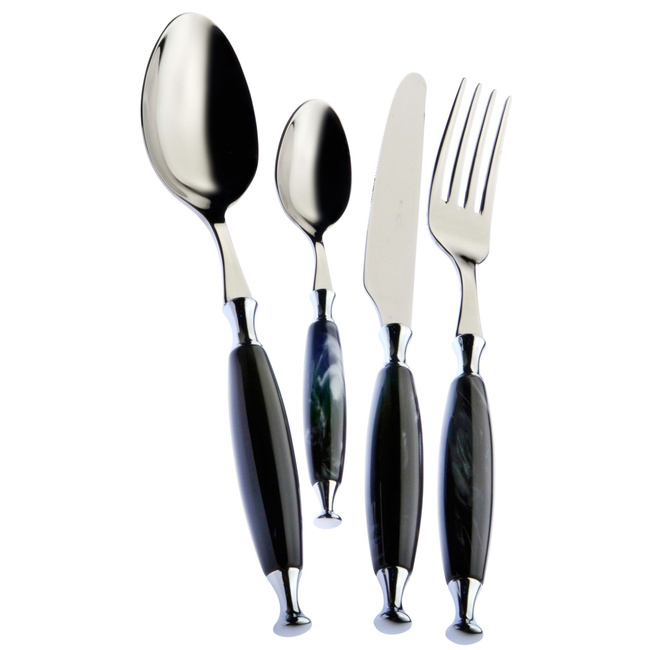 Country Czarny - Zestaw Obiadowy 24 Cz. W Opakowaniu