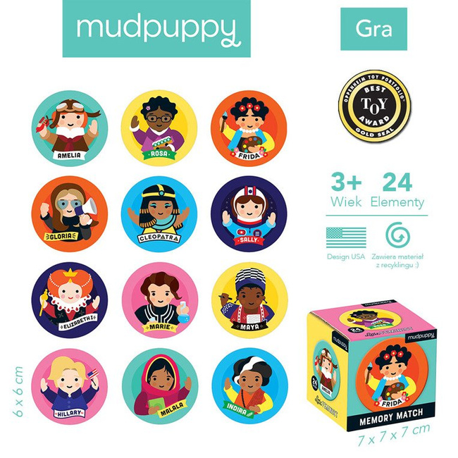 Mudpuppy Gra Mini Memory Niezwykłe Kobiety