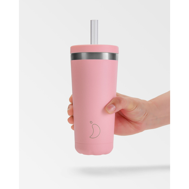 Termiczny kubek ze słomką Chillys | 500ml | Pastelowy róż Original - Chillys Bottles