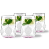Szklanki Vialli Design Geo Fondo Pink 32163 z różowym dnem, 4 x 450 ml