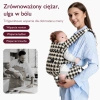 Nosidełko dla dzieci Momcozy BC001, trzy pozycje noszenia, wzór krata
