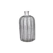 Wazon szklany z metalowym oplotem Rituali Domestici Sgabbiami S, 13 x 26 cm