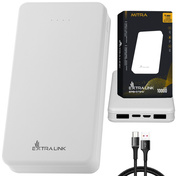 EXTRALINK Powerbank EPB-078W 10000mAh Biały USB-C szybkie ładowanie przenośny akumulator