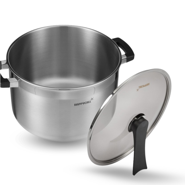 Happycall Garnek 3-warstowy ze stali nierdzewnej ze szklaną pokrywką 14 L 30 cm