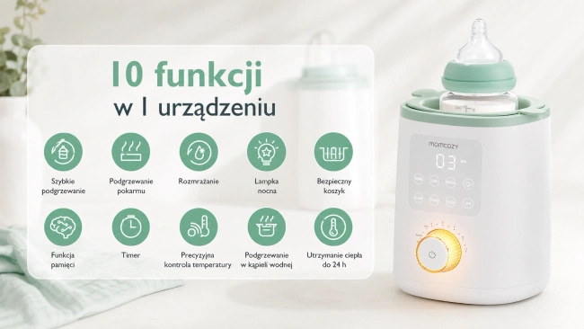 Podgrzewacz do butelek Momcozy MW02 Nutri Smart z kąpielą wodną i lampką