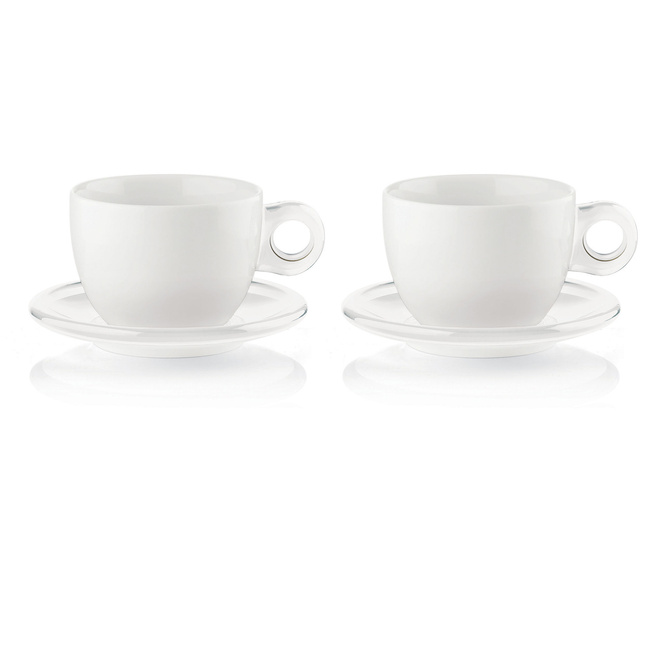 Set of 2 Breakfast Cups with Saucers - Guzzini
