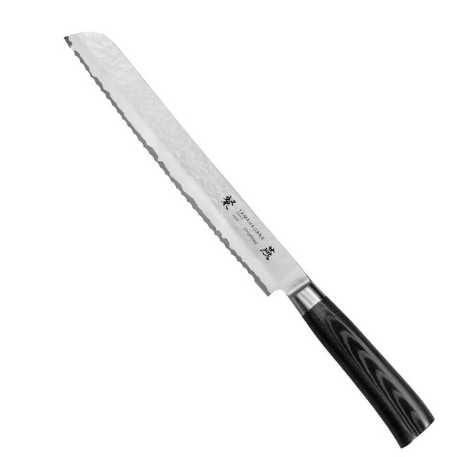 Nóż do chleba Tamahagane Tsubame Black VG-5, 23 cm, ostrze ząbkowane