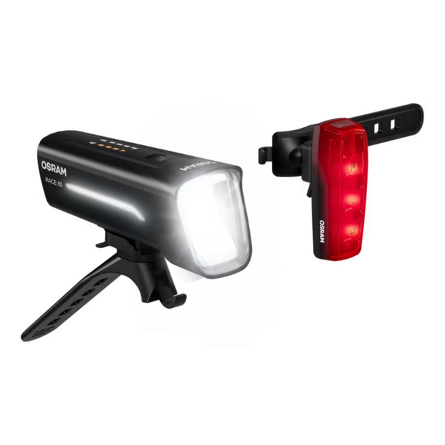 Zestaw lampek rowerowych Osram LEDsBike Race 80 Set LEDBL102, 80 lux, StVZO