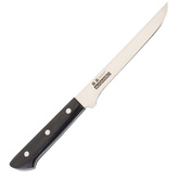 Nóż do trybowania Masahiro MV-L Boning 16 cm, sztywniejsze ostrze, Black Pakkawood