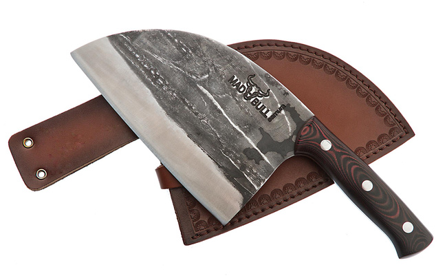 Samura Mad Bull Tasak Serbski 18 cm AUS-8 Rękojeść Mikarta Czerwony z Pochwą