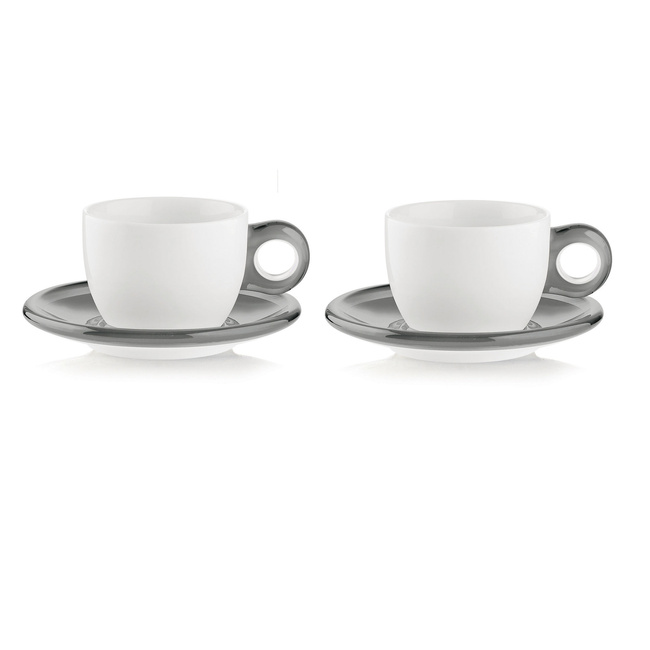Set of 2 Cappuccino Cups with Saucers - Guzzini