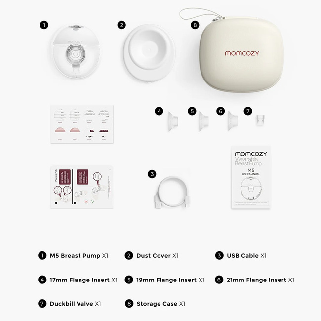 Momcozy M5 Pojedynczy Szary | Laktator | 160ml