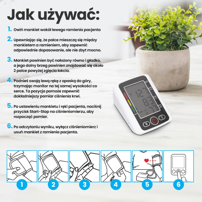 Extralink Smart Life K-69 | Ciśnieniomierz naramienny | Czarny