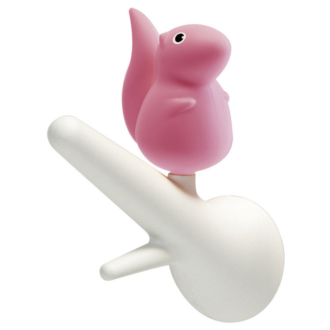 Wieszak wiewiórka Różowy/Biały 10088-WH-PK