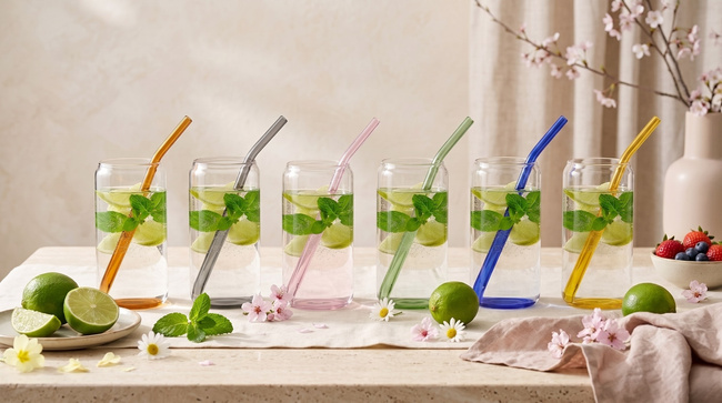 Szklanki 500 ml ze słomkami Vivo - Vialli Design