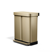 Kosz do segregacji Simplehuman CW2128, 58 l (34 + 24 l), pedałowy, matowe złoto