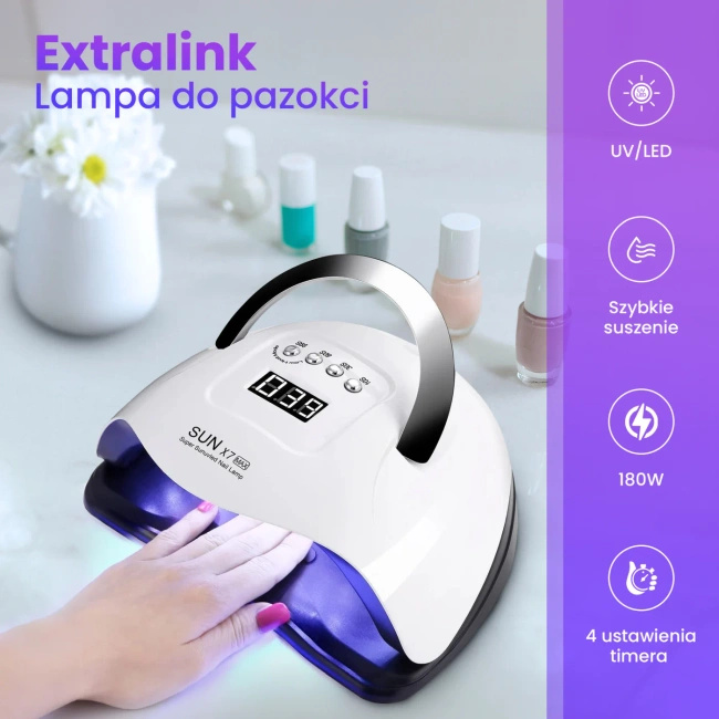 Lampa LED UV do paznokci Extralink Beauty 180 W z czujnikiem ruchu