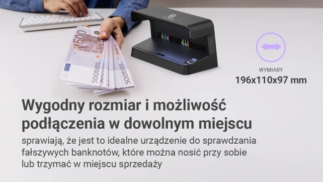 Detektor banknotów i dokumentów Extralink LockStar N-116, UV LED, USB-C