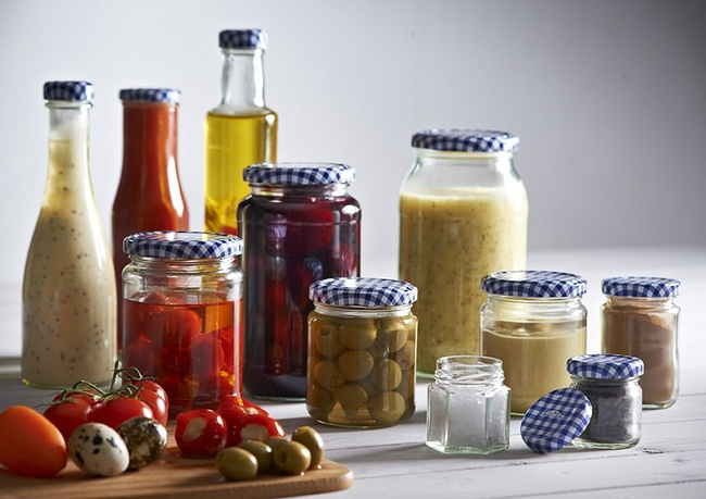 Słoik sześciokątny Kilner Made In England 110 ml z pokrywką w kratkę