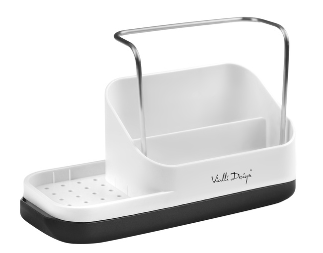 Organizer Kuchenny Z Dozownikiem Na Płyn Livio Duo Biały 8302 - Vialli Design