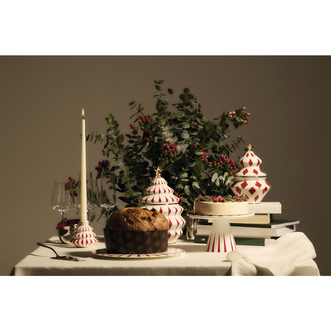Porcelanowa patera na ciasto, ręcznie zdobiona naklejkami Delight - Alessi