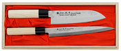 Satake Nashiji Natural Zestaw 2 Noży Santoku+Sashi - Satake