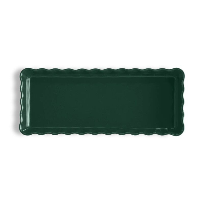 Prostokątne naczynie do tarty - 36x15x5cm - cedrowy/zielony - Emile Henry