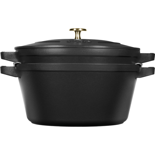 Zestaw 2 Naczyń + Pokrywka 24 Cm Czarny - Staub