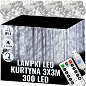 Extralink Kurtyna świetlna LED 3x3m 300x zimne światło USB 5V lampki choinkowe świąteczne girlanda