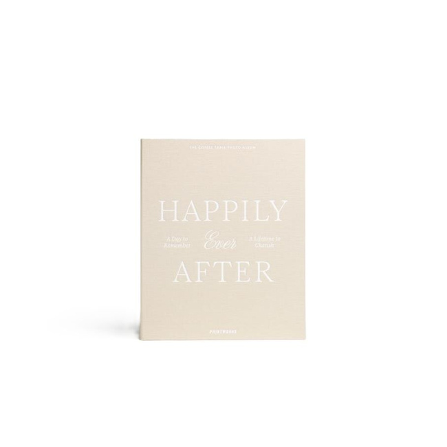 Album ślubny Printworks Happily Ever After L, beżowa tkanina, białe karty