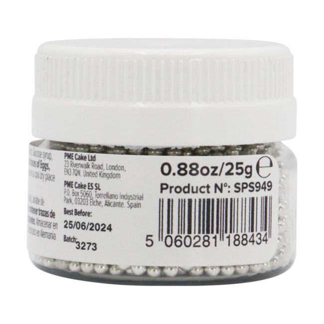 Pme Cukrowe Perełki Dekoracyjne 100 G 2.3 Mm, Srebrny