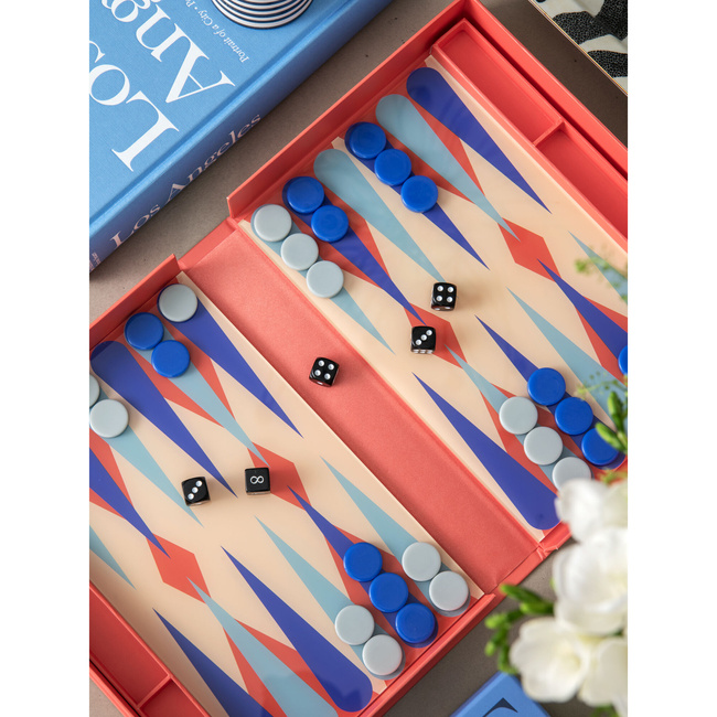 Gra tryktrak Printworks Art of Backgammon, czerwono-niebieska, w formie książki