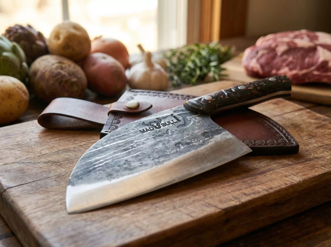 Samura Mad Bull Serb - Nóż Kuchenny / Masarski 18cm z Rękojeścią Marble